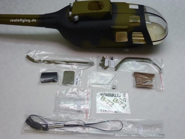 ROBAN 450 Size BO-105 military Scale Helicopter Fuselage Fiberglass Body Shell for 450 Size Helicopters
