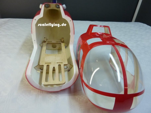 ROBAN 450 Size BO-105 Red Cow Scale Helicopter Fuselage Fiberglass Body Shell for 450 Size Helicopters