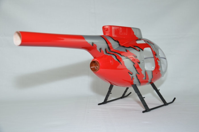 ROBAN 450 Size MD-500E G-JIVE Red Scale Helicopter Fuselage Fiberglass Body Shell for 450 Size Helicopters
