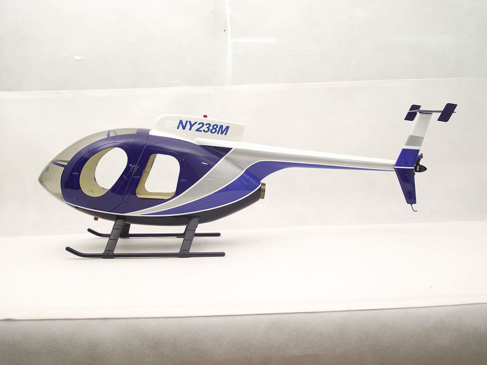 ROBAN 600 Size MD500-E Police Blue Scale Helicopter Fuselage Fiberglass Body Shell for 600 Size Helicopters