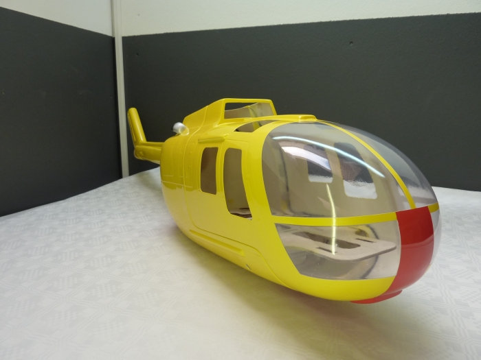 ROBAN 500 size MBB BO-105 yellow Scale Helicopter Fuselage Fiberglass Body Shell for 500 Size Helicopters