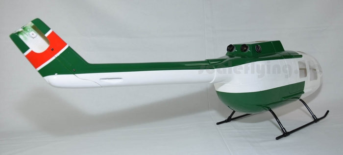 ROBAN 450 Size BO-105 Police Green Scale Helicopter Fuselage Fiberglass Body Shell for 450 Size Helicopters