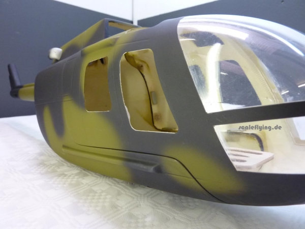 ROBAN 450 Size BO-105 military Scale Helicopter Fuselage Fiberglass Body Shell for 450 Size Helicopters