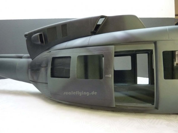 ROBAN 600 Size UH-1N Military Scale Helicopter Fuselage Fiberglass Body Shell for 600 Size Helicopters