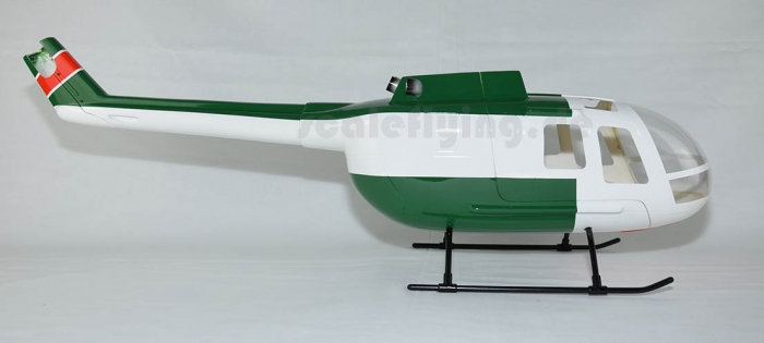 ROBAN 450 Size BO-105 Police Green Scale Helicopter Fuselage Fiberglass Body Shell for 450 Size Helicopters