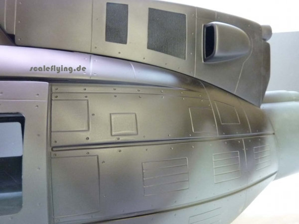 ROBAN 600 Size UH-1N Military Scale Helicopter Fuselage Fiberglass Body Shell for 600 Size Helicopters