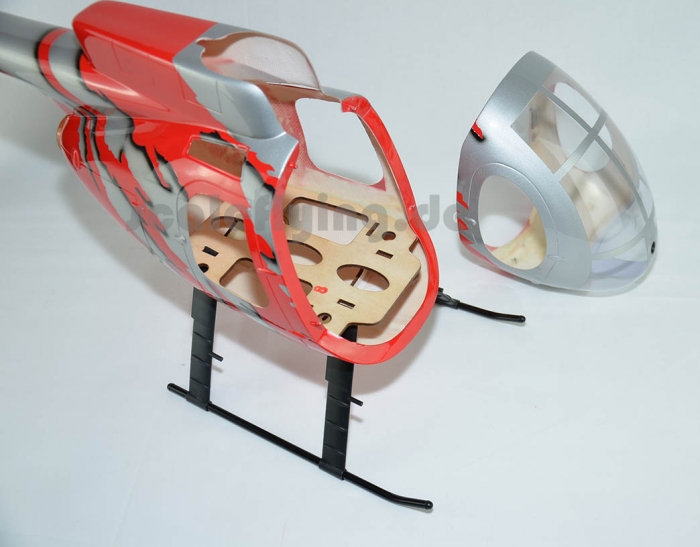 ROBAN 450 Size MD-500E G-JIVE Red Scale Helicopter Fuselage Fiberglass Body Shell for 450 Size Helicopters
