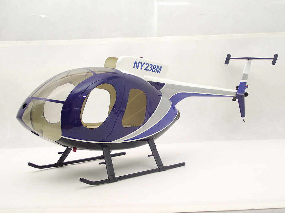ROBAN 600 Size MD500-E Police Blue Scale Helicopter Fuselage Fiberglass Body Shell for 600 Size Helicopters