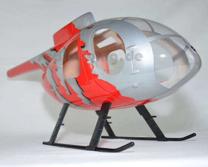 ROBAN 450 Size MD-500E G-JIVE Red Scale Helicopter Fuselage Fiberglass Body Shell for 450 Size Helicopters