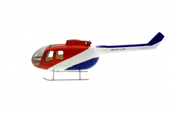 ROBAN 450 Size BO-105 Red Cow Scale Helicopter Fuselage Fiberglass Body Shell for 450 Size Helicopters
