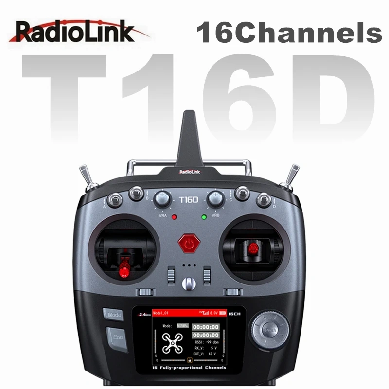 RadioLink T12D T16D Remote Control with Receiver Supports ELRS High-Frequency head for UAV FPV Remote Car Robot Virtual Games