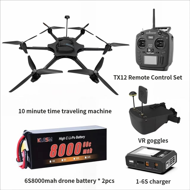 10-inch 6-axis Carbon Fiber Hexacopter Drone Frame Kit Long-range FPV Professional Aerial Photography and Industrial Inspection