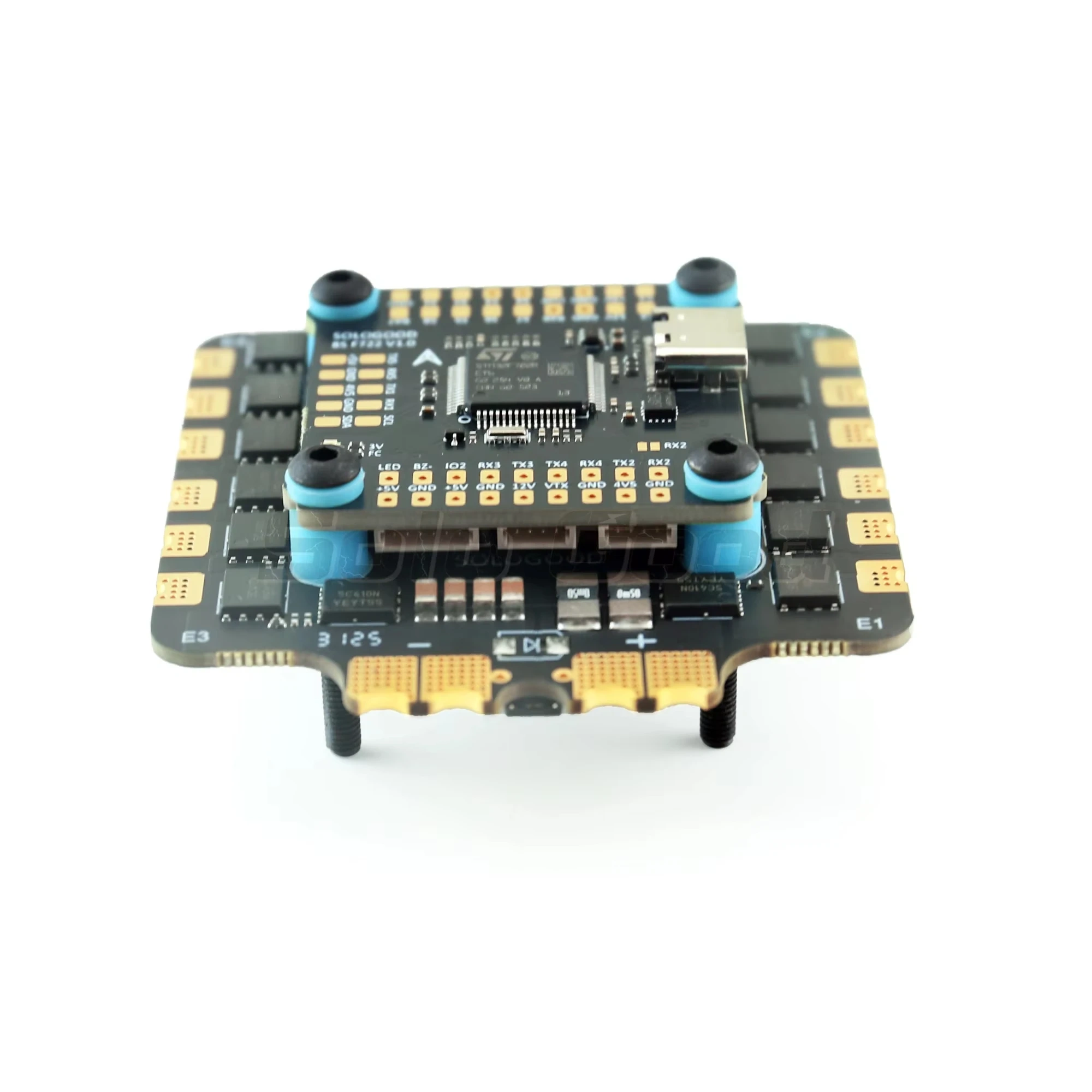 SoloGood 8S F722 100A Stack ICM42688P F722 Flight Controller 100A 4in1 ESC 30.5X30.5mm 3-8S Support 2 Cameras for FPV Drones