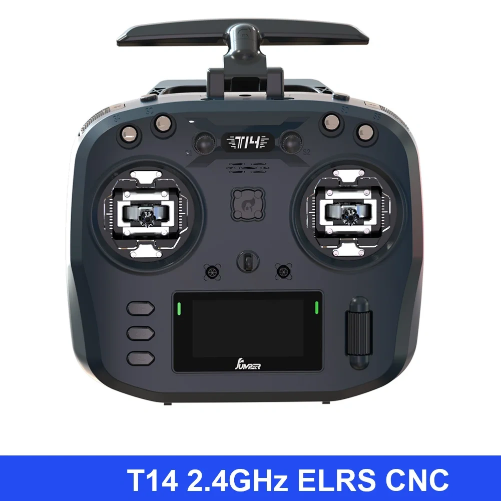 Jumper T14 2.4Ghz/915Mhz 1W ELRS Remote Control CNC Hall Sensor Gimbals Bi-directional Foldable Antenna OLED Display RC Aircraft