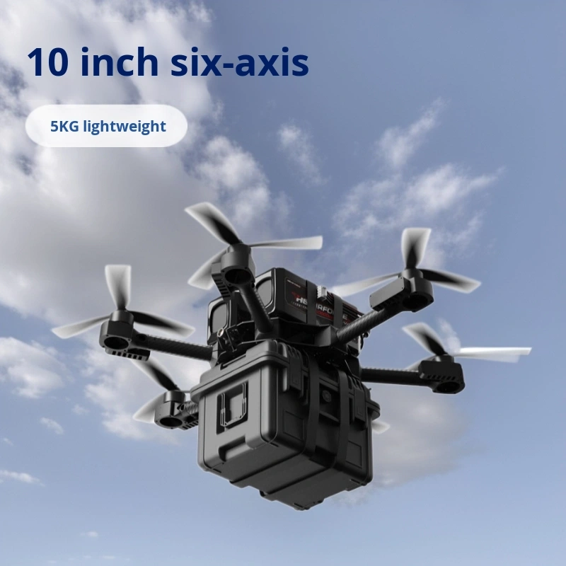 10-Inch FPV 6-Axis Commercial Drone 5kg Load Capacity 145Km/H Flight Speed 10Km Remote Control Distance for Aerial Photography