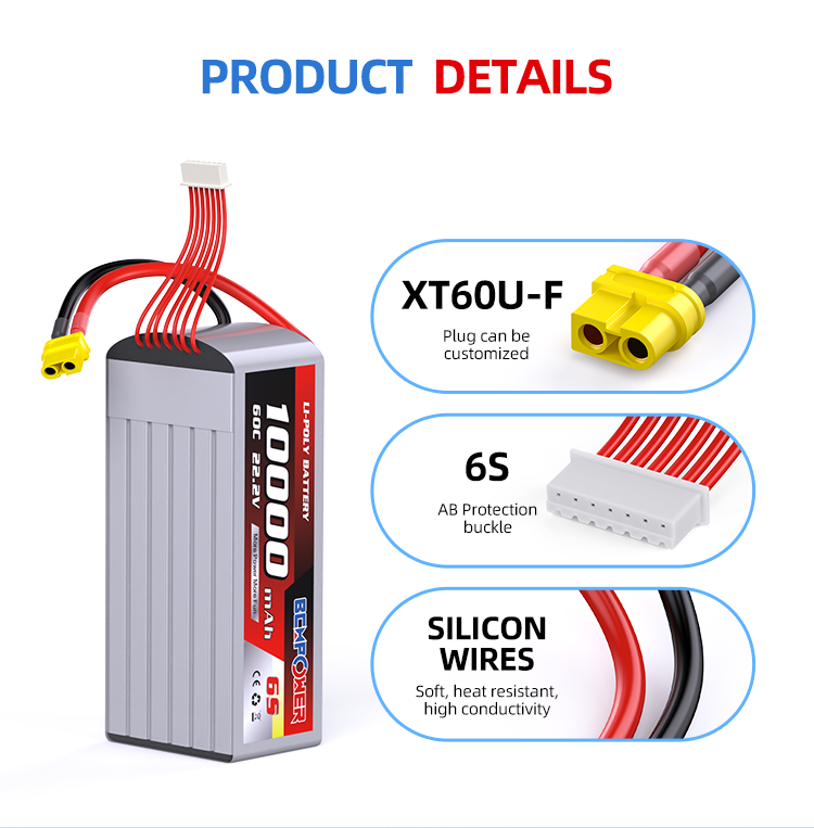 NEW Semi Solid State Battery Cell 6500mAh 22.2V 6S 50/100C Steady Power Supply for Professional Aerial Work