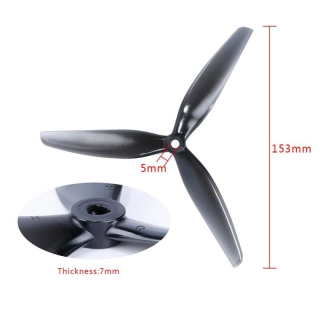 HQProp 7X4X3 7040-Poly Carbonate 3-Blade Prop 2CW+2CCW Accessory for RC 7 Inch FPV Drone Freestyle DIY Parts