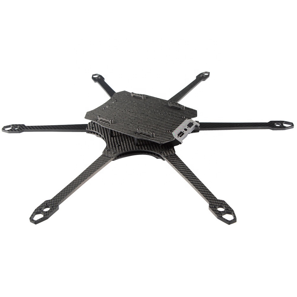 GX-V6-10 Inch V6 550mm Six Axis Carbon Fiber Rack Fiber Optic Long-range FPV Unmanned Aerial Vehicle Rack