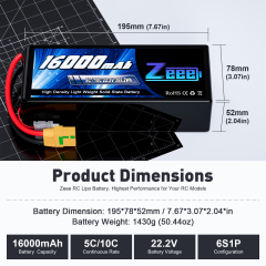 ZEEE 6s/12s Fpv Lipo Battery 12000/16000/23000/26000/29000/32500/35000mAh Semi Solid State 22.2v Lipo Battery for Fpv Drone