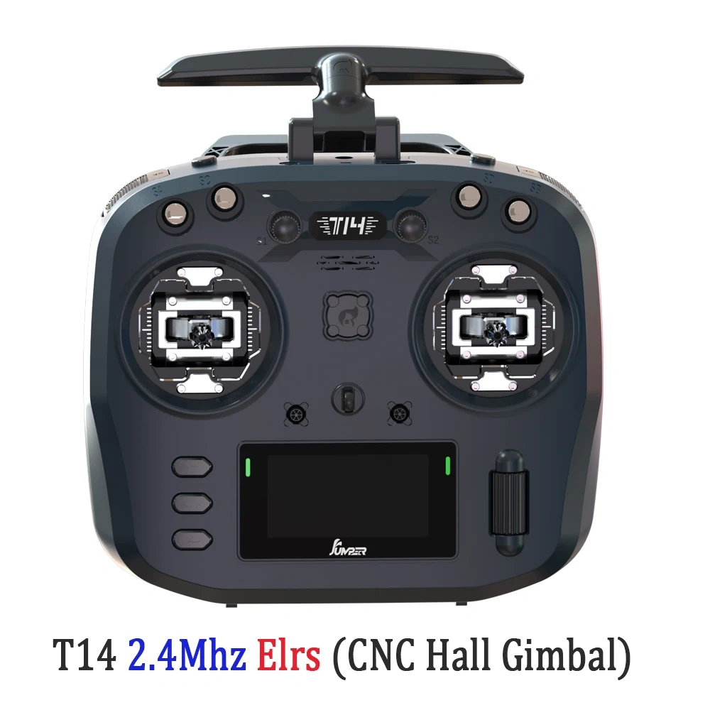 Jumper T14 2.4Ghz/915Mhz 1W ELRS Remote Control CNC Hall Sensor Gimbals Bi-directional Foldable Antenna OLED Display FPV Drone