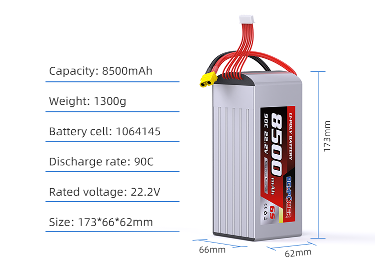 NEW Semi Solid State Battery Cell 6500mAh 22.2V 6S 50/100C Steady Power Supply for Professional Aerial Work
