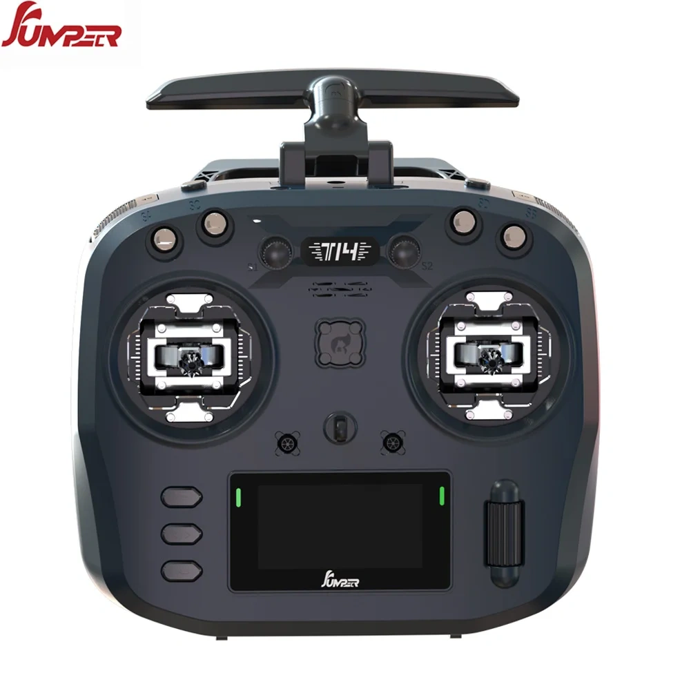 Jumper T14 2.4Ghz/915Mhz 1W ELRS Remote Control CNC Hall Sensor Gimbals Bi-directional Foldable Antenna OLED Display RC Aircraft