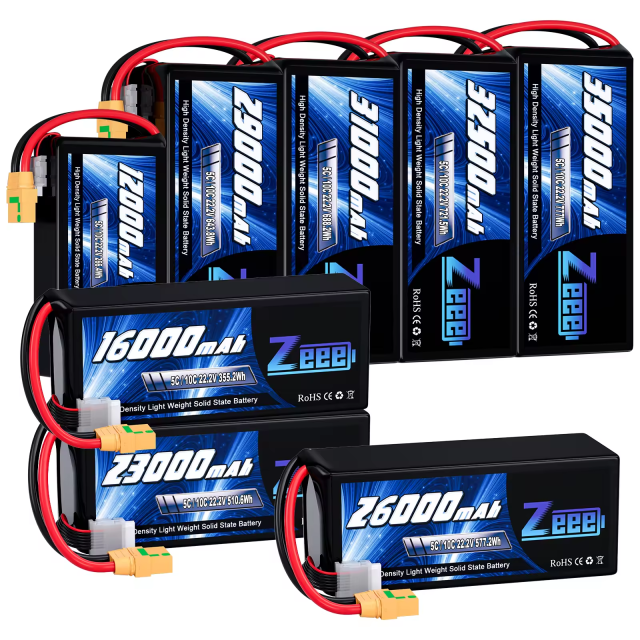 ZEEE 6s/12s Fpv Lipo Battery 12000/16000/23000/26000/29000/32500/35000mAh Semi Solid State 22.2v Lipo Battery for Fpv Drone