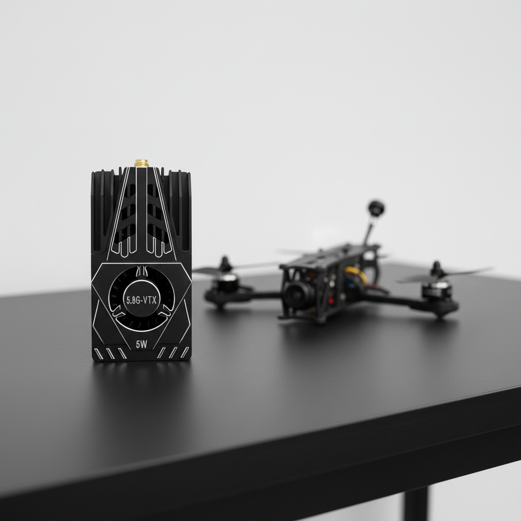 DMKR 5.8G 5W 56CH VTX Transmitter-20km Range Plastic & Metal for Long-Range FPV Drones