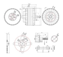 AT8020 55CC Brushless Dc Motor Kv180 Kv210 Thrust Bldc Motor for Uav Fix-wing Multicopter