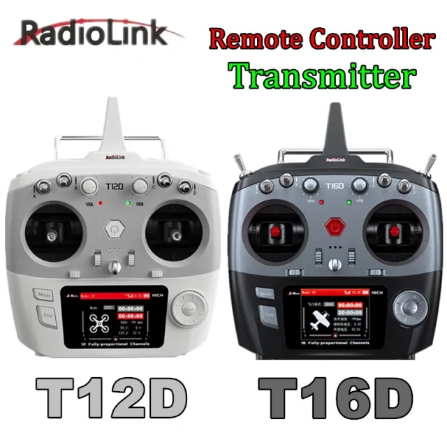 RadioLink T12D T16D Remote Control with Receiver Supports ELRS High-Frequency head for UAV FPV Remote Car Robot Virtual Games