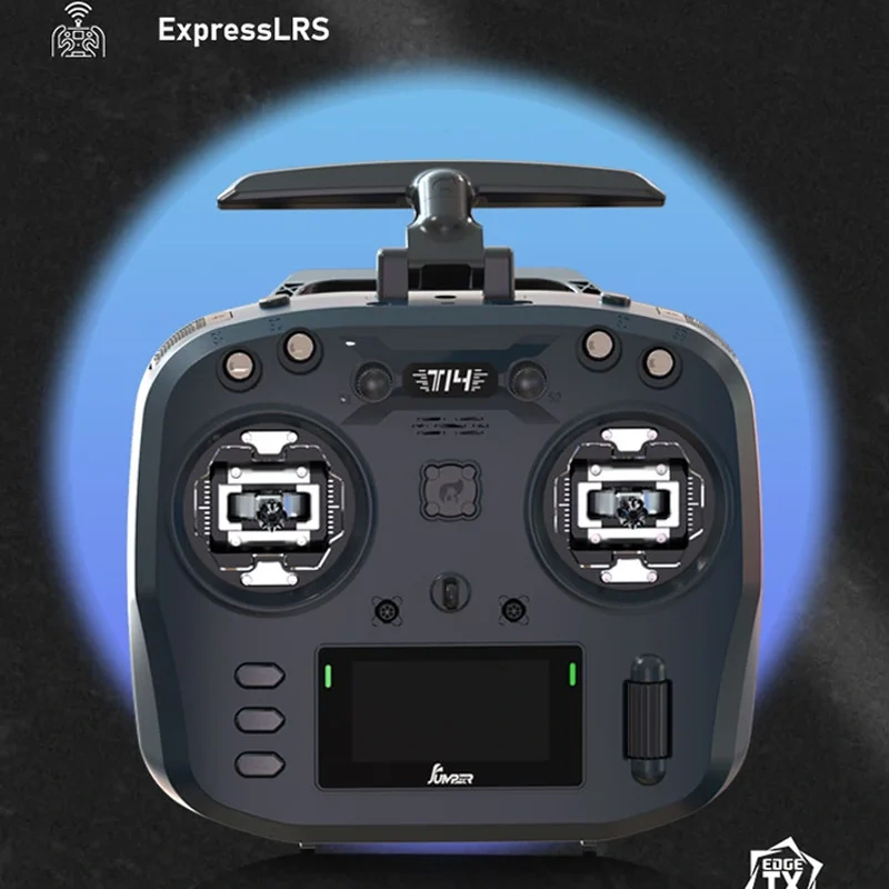 Jumper T14 2.4Ghz/915Mhz 1W ELRS Remote Control CNC Hall Sensor Gimbals Bi-directional Foldable Antenna OLED Display RC Aircraft