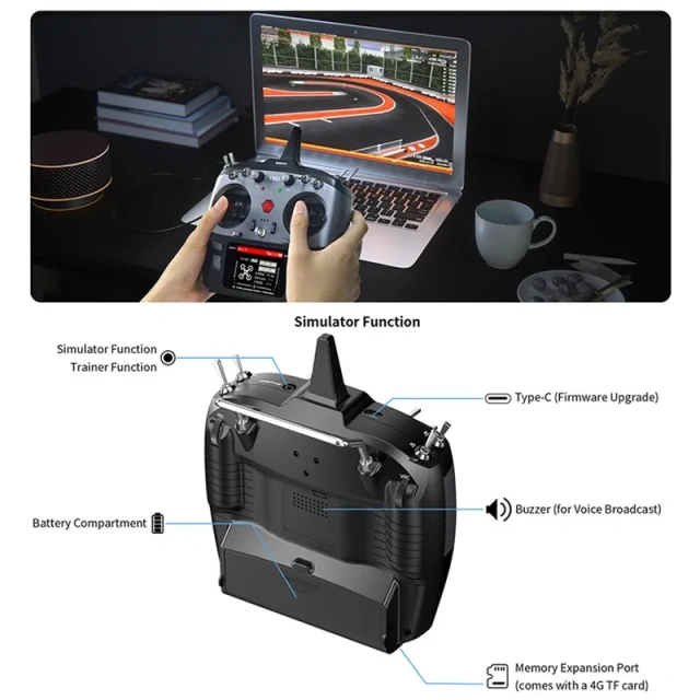RadioLink T12D T16D Remote Control with Receiver Supports ELRS High-Frequency head for UAV FPV Remote Car Robot Virtual Games