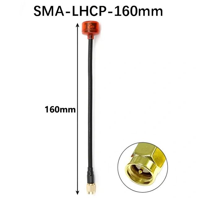 RUSHFPV Cherry FPV Antenna/VTX antenna | 5.8G LHCP | long range For Racing Drone | for SMA-LHCP-160mm Connector Adapter