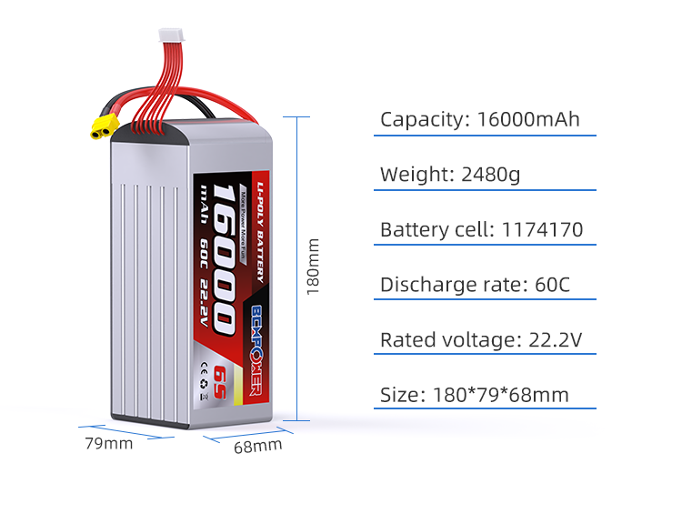 NEW Semi Solid State Battery Cell 6500mAh 22.2V 6S 50/100C Steady Power Supply for Professional Aerial Work