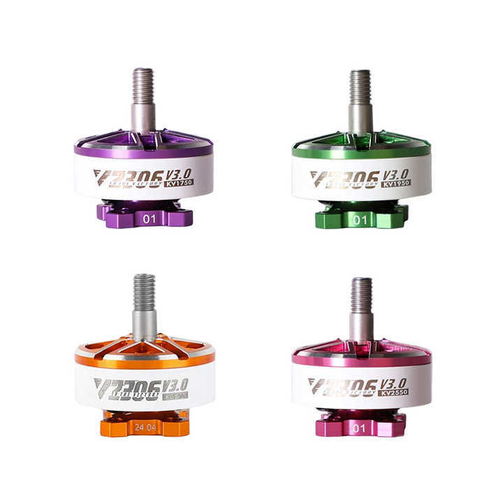 V2306 V3.0 KV1500/1750/1950/2550 Low Noise Brushless DC Motor for FPV Racing Drones with CE/ROHS/FCC/ISO