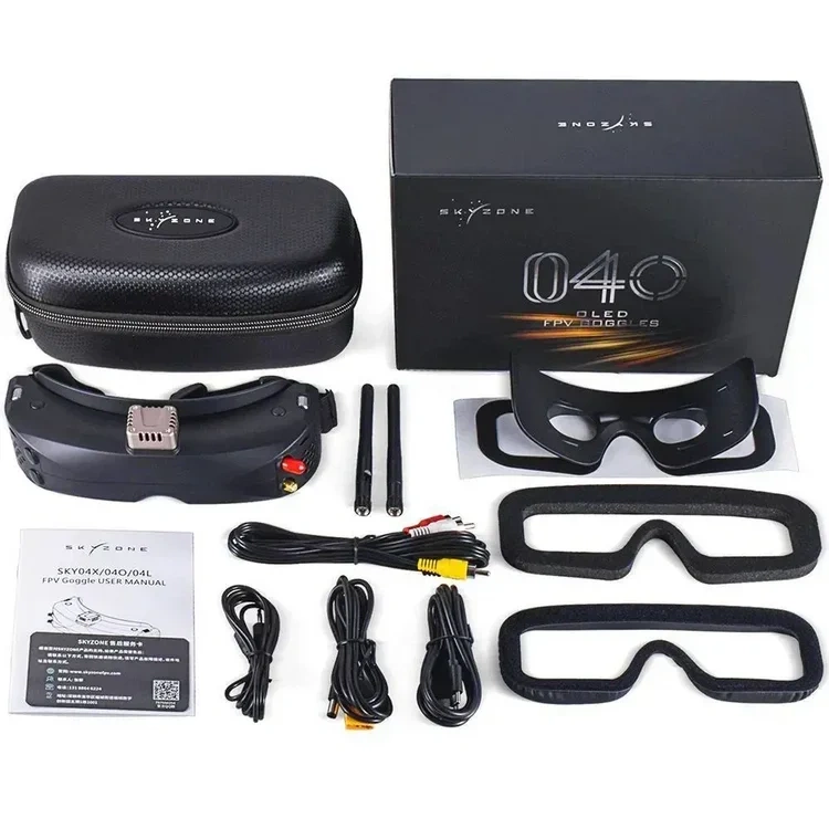 Skyzone SKY04O PRO FPV goggles, featuring a 1280x720 OLED screen, 5.8GHz 48 channels, stable 720P 60FPS images, with DVR and head tracking functions, suitable for remote-controlled cars, drones, aircraft, etc.,Drone |  Drone accessories,Skyzone SKY04O PRO FPV 飞行眼镜，1280x720 OLED 屏幕，5.8GHz 48通道，720P 60FPS 稳定画面，带 DVR 和头部追踪功能，适用于遥控车、无人机、飞机等。