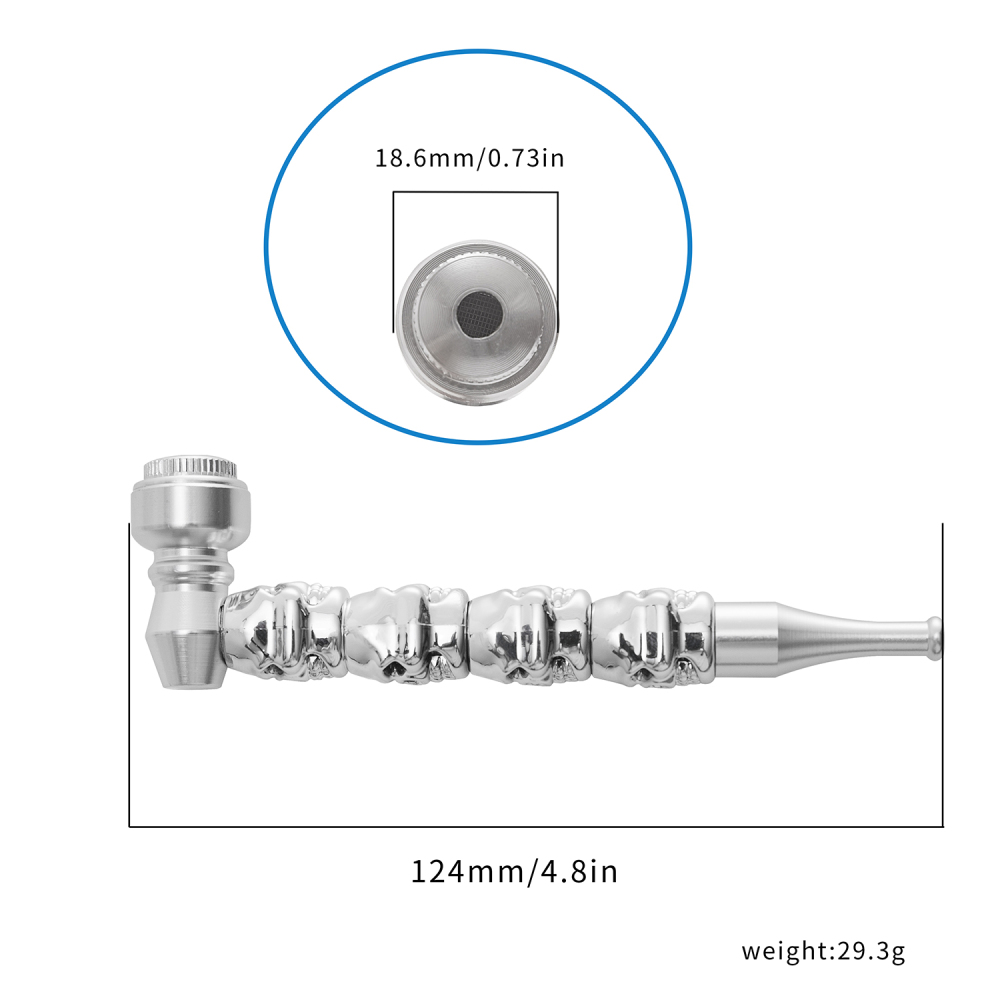 Skull Metal Pipe  Creative and Anique Aluminum Alloy Metal pipe