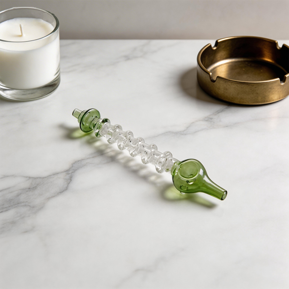 Thread Glass Nectar Collectors  Simple Translucent Glass Spoon Pipe