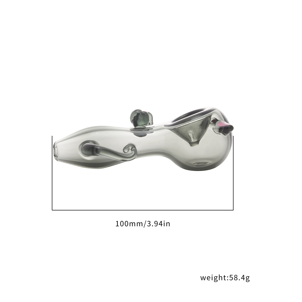 Cute Translucent Black Cat Hello Kitty Glass Spoon Pipe