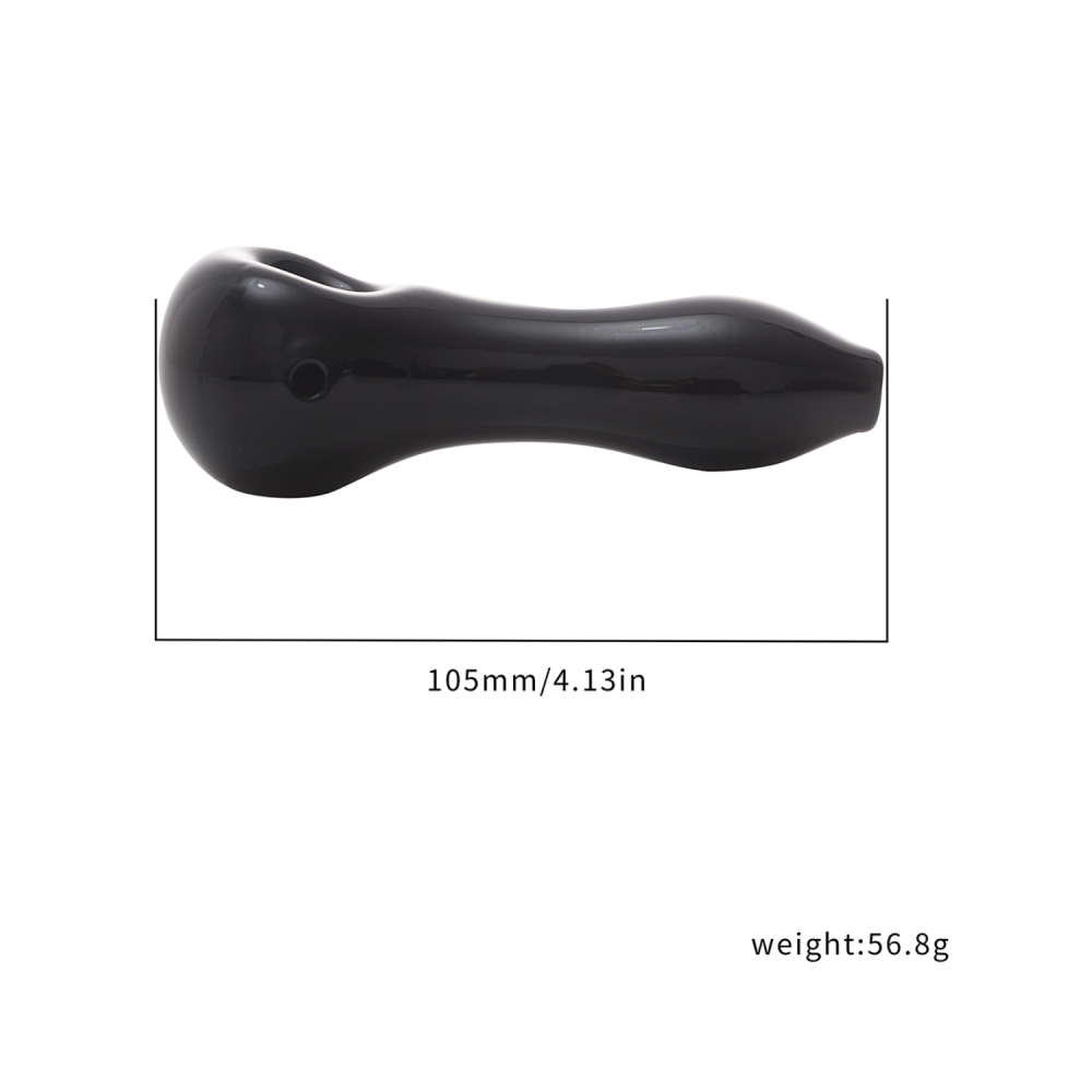 Sleek Black Glass Spoon Pipe