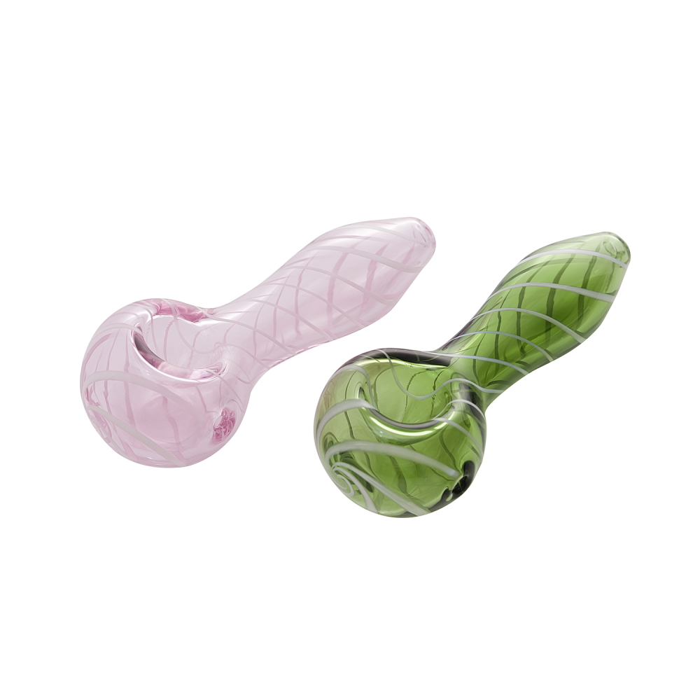 Striped glass pipe