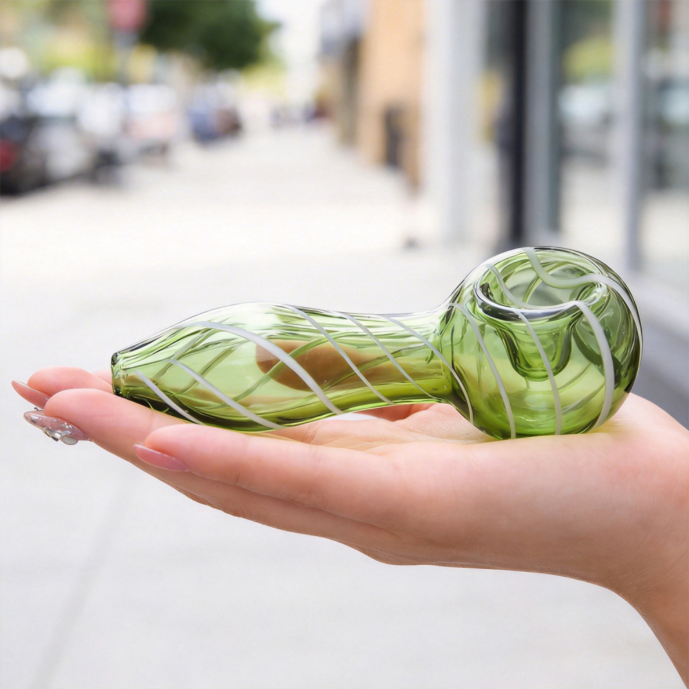 Striped glass pipe