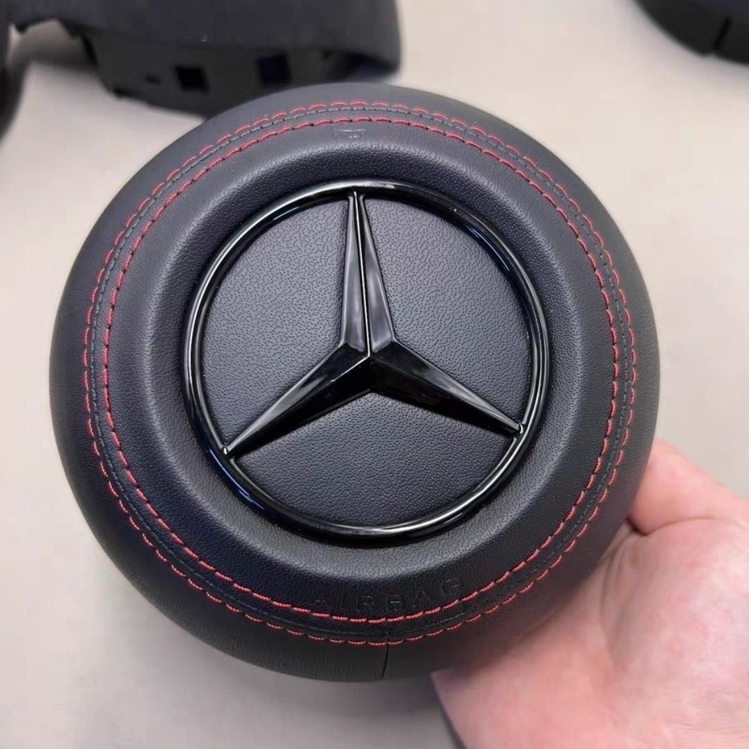 Leather airbag cover for the latest Mercedes Benz steering wheel