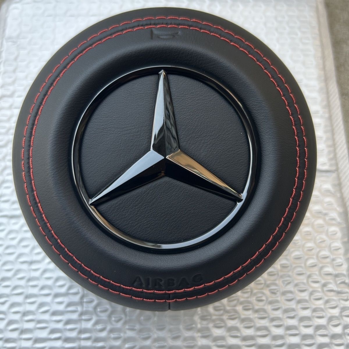 Leather airbag cover for the latest Mercedes Benz steering wheel