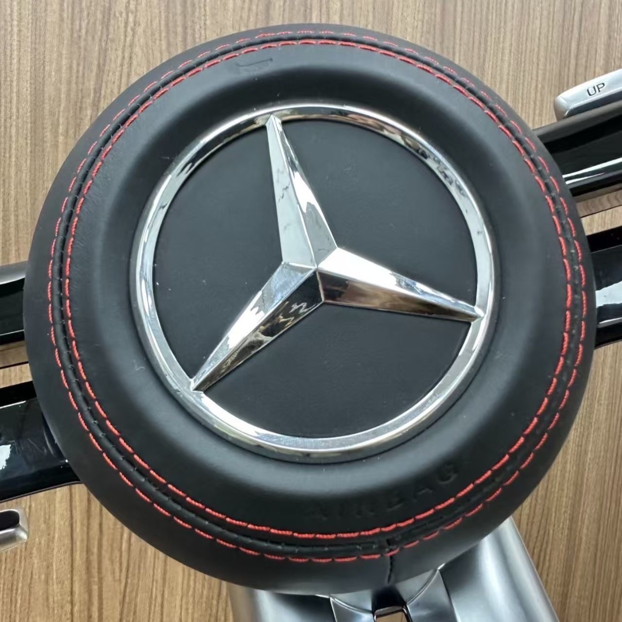 Leather airbag cover for the latest Mercedes Benz steering wheel