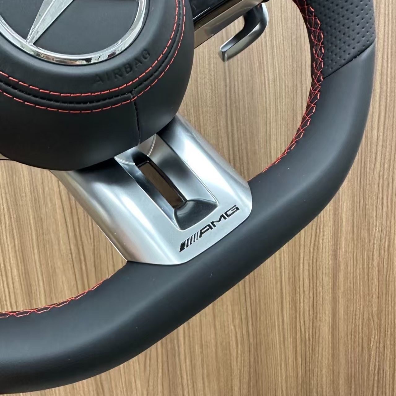 Leather airbag cover for the latest Mercedes Benz steering wheel