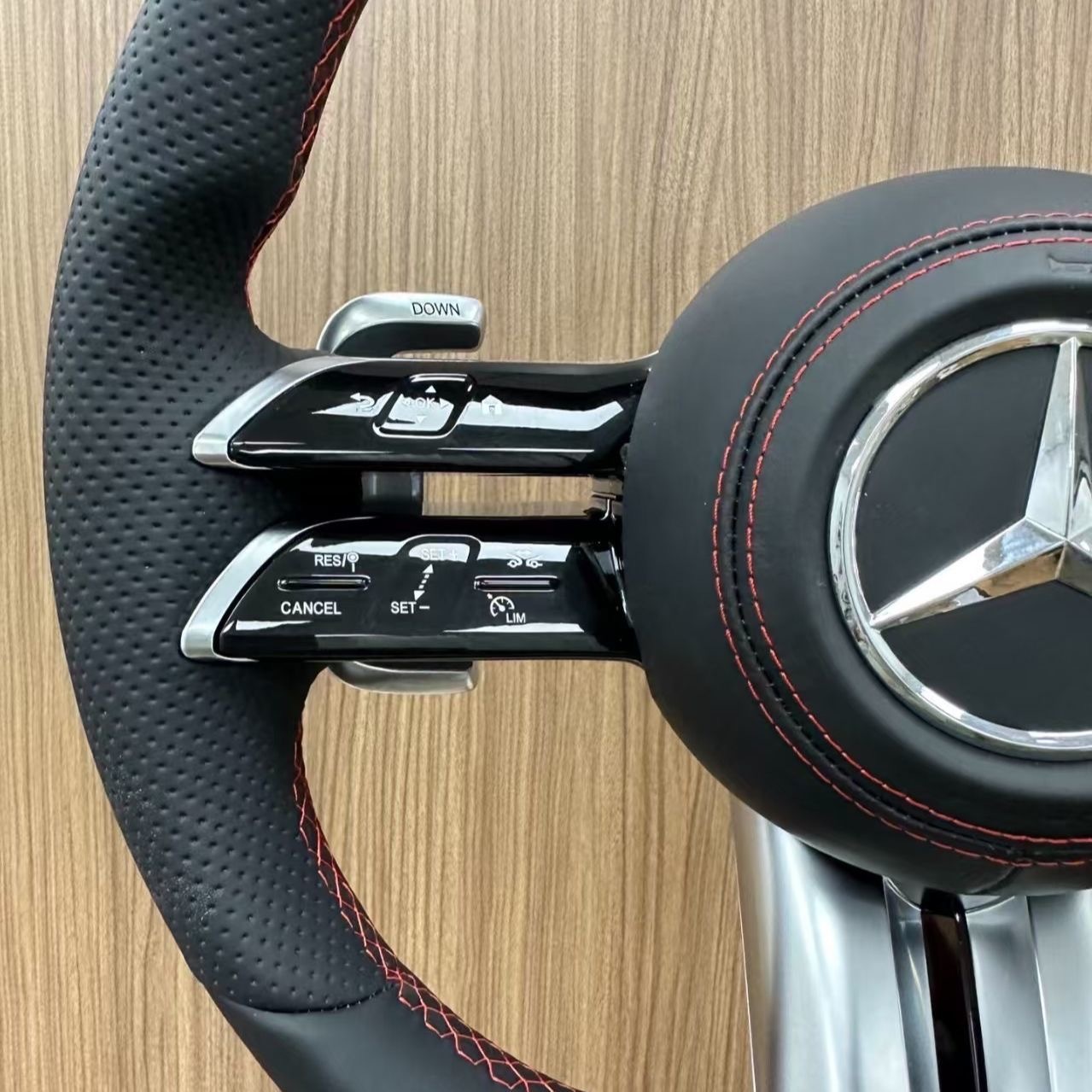 Leather airbag cover for the latest Mercedes Benz steering wheel
