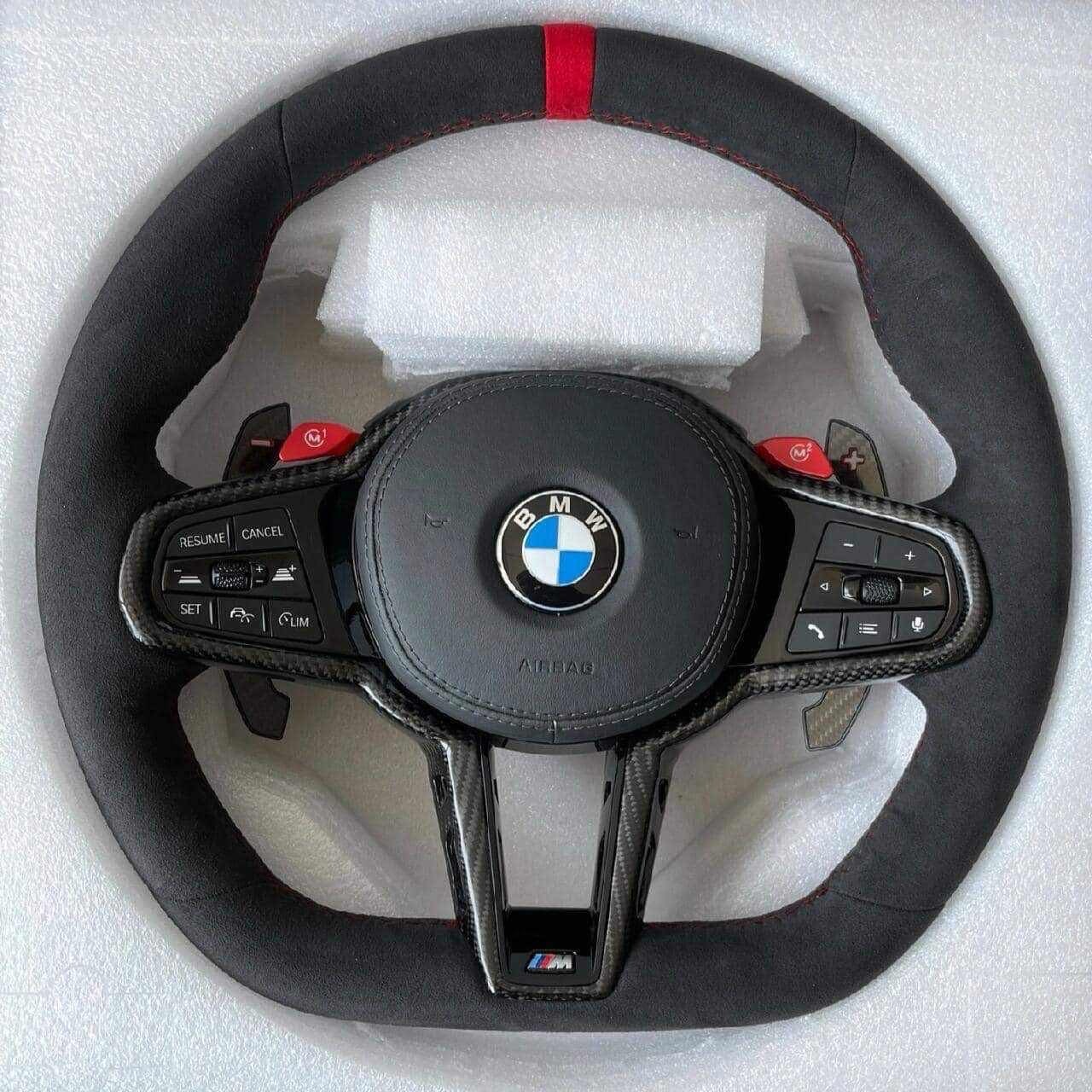 BMW M Power CS Full Alcantara Steering Wheel Suitable for BMW E Chassis, F Chassis, and G Chassis