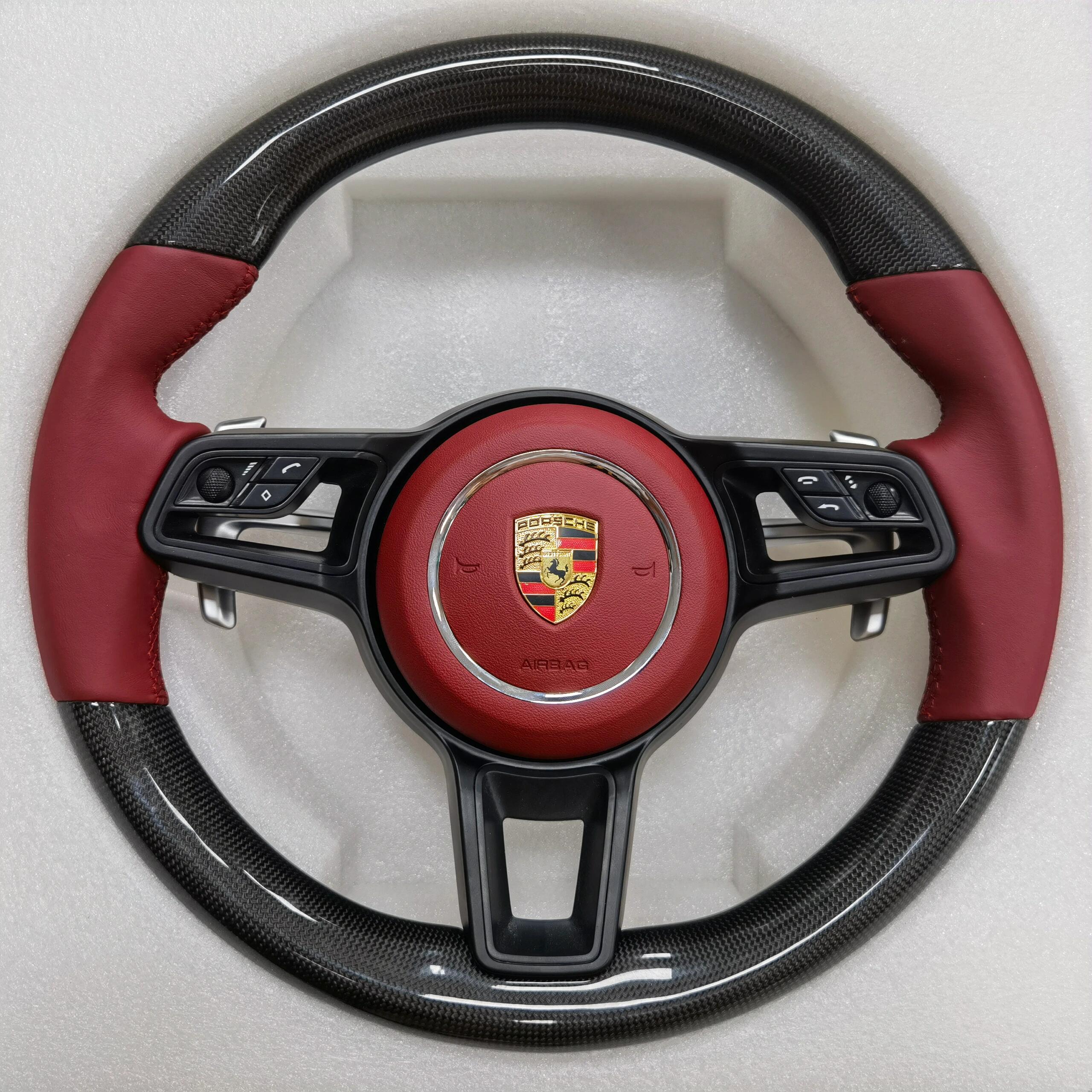 Carbon fiber steering wheels for Porsche 996 997 986 987 981 9PA 955 92A 957 970 971 911 Boxster Cayman 718 Cayenne Panamera
