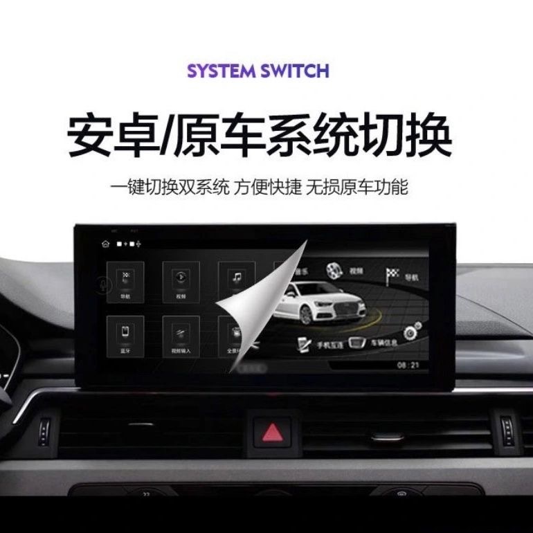 10.1 Inch Ultra‑thin Panoramic Reverse Navigation All‑in‑one Unit for Audi A4 A5 Q5 2017‑2020, Central Control Large Screen Upgrade